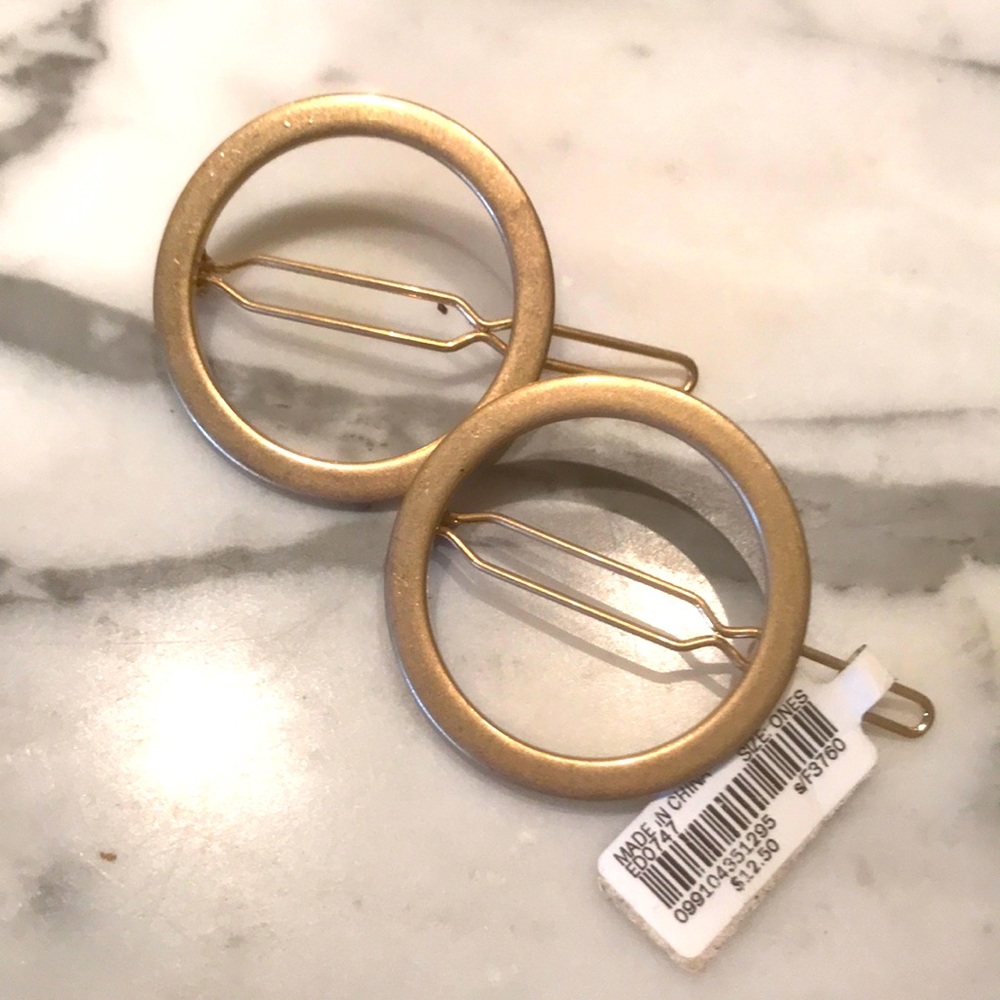 Madewell round metal barrettes 1.5” circumference